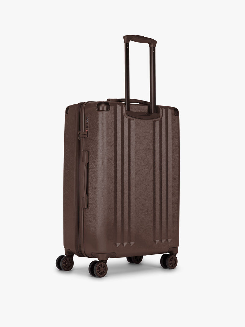 CALPAK Ambeur Medium in brown Walnut with metallic look back view